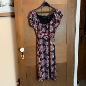 Empire waist shades of purple and cream dress;Size M